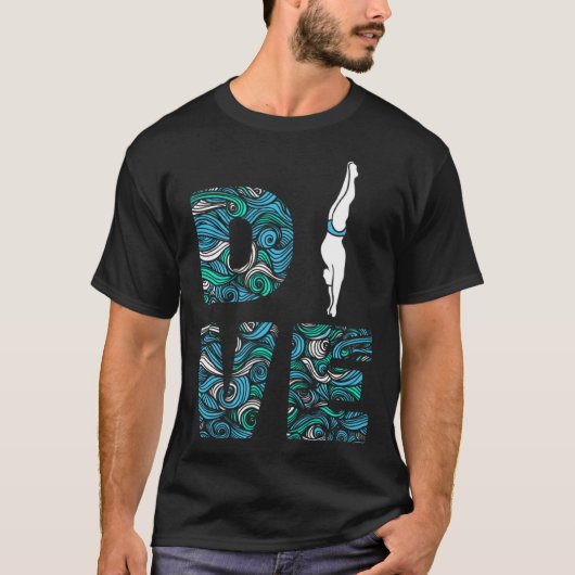 Platform Diver Springboard-duiking T-shirt (Voorkant)