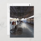 Platformen 2 en 3 van het treinstation Jodhpur Briefkaart (Voorkant / Achterkant)