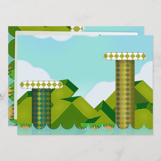 Platformspel voor Retro Kaart (Voorkant / Achterkant)