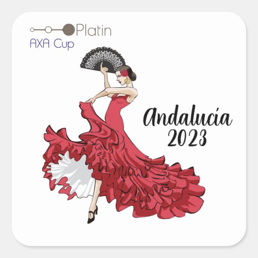 Platin, AXA Cup sticker (Andalusië) - Zwarte tekst (Voorkant)