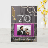 Platina 70e Jubileum Parels & Edelsteen Kaart (Gele Bloem)