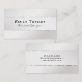 Platina achtergrond zilveren rand visitekaartje (Voorkant / Achterkant)