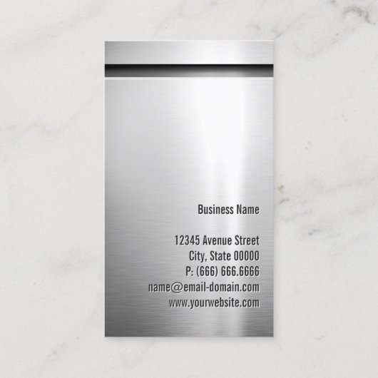 Platina aluminium Roestvrij staal Kijk uit Visitekaartje (Achterkant)