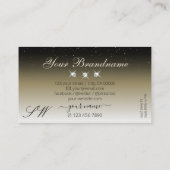 Platina Beige Gradiënt Glitter Diamanten Initialen Visitekaartje (Achterkant)