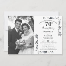 Platina Bloemige 70ste Huwelijksverjaardag Foto