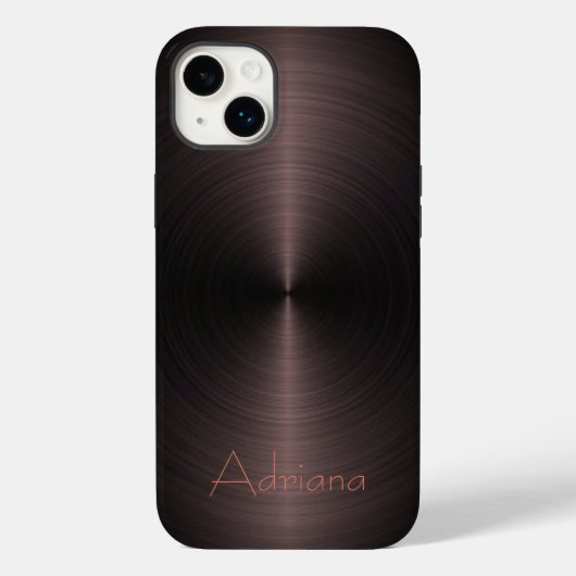 Platina brons en zwart roestvrij staal Metallic Case-Mate iPhone Case (Achterkant)