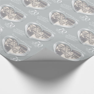 Platina bruiloft verjaardag foto vrouw wrap cadeaupapier