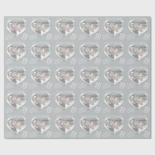 Platina bruiloft verjaardag foto vrouw wrap cadeaupapier (Vlak)