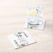 Platina Elegante Bloemen 70ste Huwelijk Jubileum Kartonnen Onderzetters (Insitu)