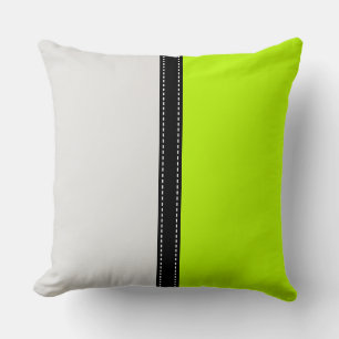 Platina en Limoen Solid Color Background Kussen
