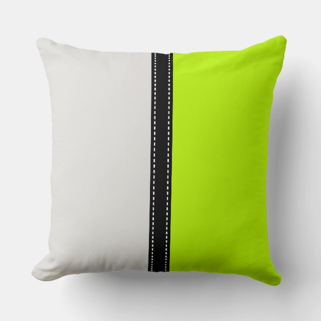 Platina en Limoen Solid Color Background Kussen (Voorkant)