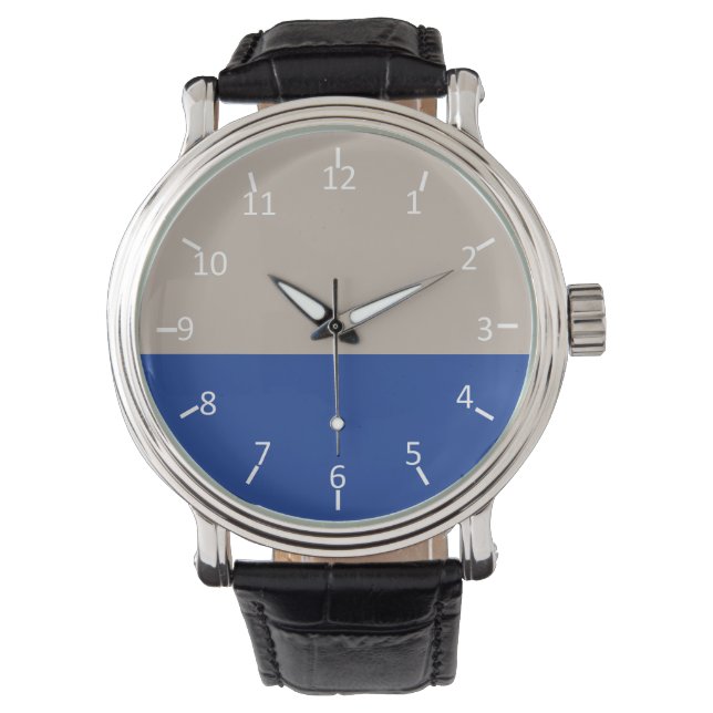 Platina en Midnight Blue Horloge (Voorkant)