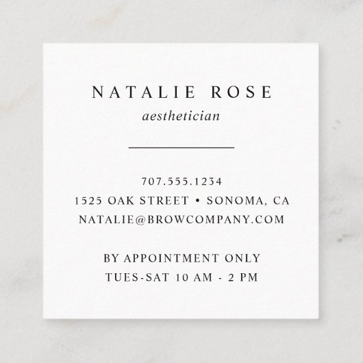 Platina Glow Vierkante Visitekaartje (Achterkant)