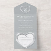 Platina huwelijksjubileum 70 jaar feest evenement all in one uitnodiging (Binnen)