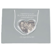 Platina huwelijksverjaardag geschenktas large cadeautasje (Voorkant)