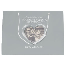 Platina huwelijksverjaardag geschenktas large cadeautasje