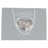 Platina huwelijksverjaardag geschenktas large cadeautasje (Achterkant)