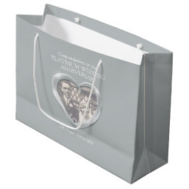 Platina huwelijksverjaardag geschenktas large cadeautasje