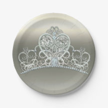 Platina Ivory Princess Hart Tiara Verjaardagsfeest