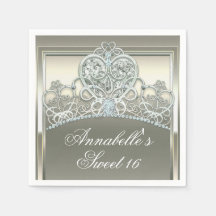 Platina Ivory Princess Hart Tiara Verjaardagsfeest