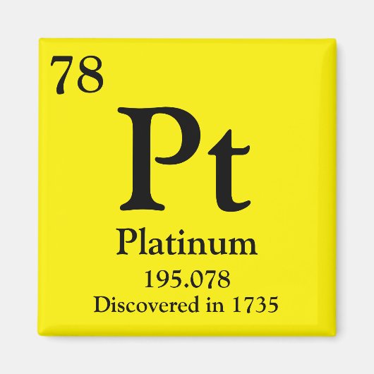 Platina Periodieke Tabel Magneet (Voorkant)