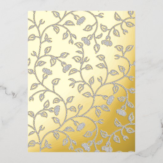 Platina, sneeuwfort, Star Dust decorative Design. Folie Feestdagen Briefkaart (Voorkant)