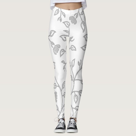 Platina, sneeuwfort, Star Dust decorative Design. Leggings (Voorkant)
