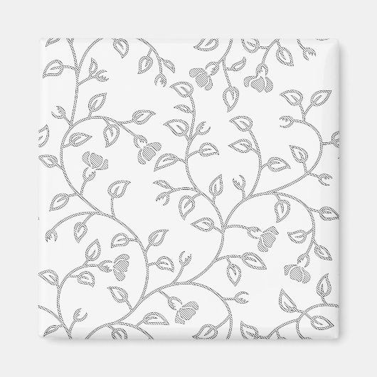 Platina, sneeuwfort, Star Dust decorative Design. Magneet (Voorkant)