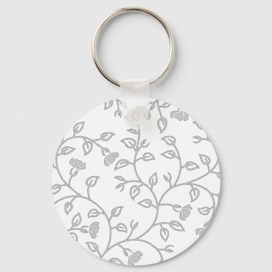 Platina, sneeuwfort, Star Dust decorative Design. Sleutelhanger (Voorkant)