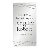 Platina Stippen 20e Jubileum Wijnlabel Etiket (Voorkant)