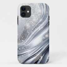 Platina zilver Glitter in golf - Glitter Hoesje