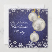 Platina Zilveren Kerstballen Blauw Kaart (Voorkant)