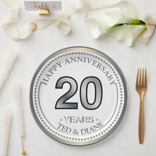 Platinum 20th Anniversary Papieren Bord (Huwelijk)