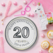 Platinum 20th Anniversary Papieren Bord (Feest)