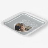 Platinum 70e Jubileum, vierkant met fotografie Papieren Bordje (Gebogen)