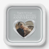 Platinum 70e Jubileum, vierkant met fotografie Papieren Bordje (Voorkant)