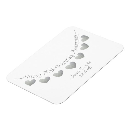 Platinum 70e trouwdag bunting magneet (Linkerzijde)