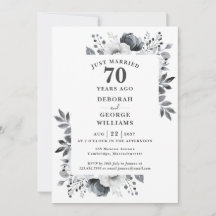 Platinum 70ste huwelijksjubileum Monogram bloem