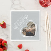 Platinum 70ste verjaardag hartfoto luiers servet (Insitu)