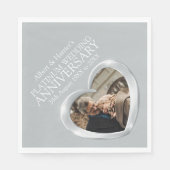 Platinum 70ste verjaardag hartfoto luiers servet (Voorkant)