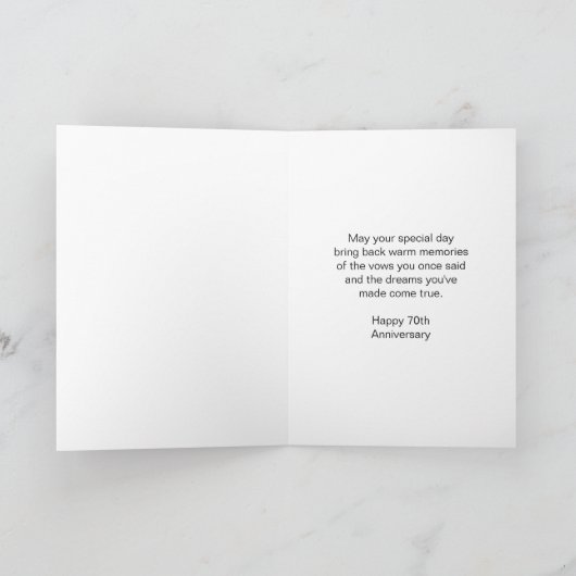 Platinum 70th Wedding Jubileum Kaart (Binnen)
