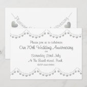 Platinum 70th Wedding Jubileum Uitnodiging (Voorkant / Achterkant)