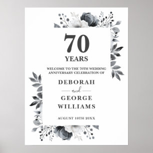Platinum 70th Wedding Jubileum Welkomstbord Poster