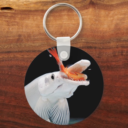 Platinum Alligator Gar Pike Sleutelhanger (Voorkant)