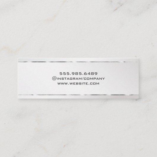 Platinum Background Silver Trim Mini Visitekaartje (Achterkant)