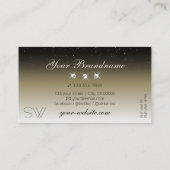 Platinum Beige Gradiënt Glitter Diamanten Monogram Visitekaartje (Achterkant)