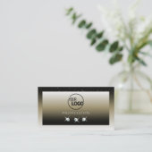 Platinum Beige gradiënt Sparkle Diamonds met Logo Visitekaartje (Staand voorkant)