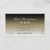 Platinum Beige gradiënt Sparkle Diamonds Monogram Visitekaartje (Achterkant)