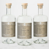 Platinum Beige Logo Initialen Glitter Productlabel Likeurfles Etiket (Flessen)