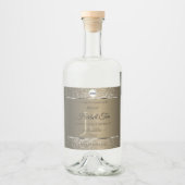 Platinum Beige Logo Initialen Glitter Productlabel Likeurfles Etiket (Voorkant)